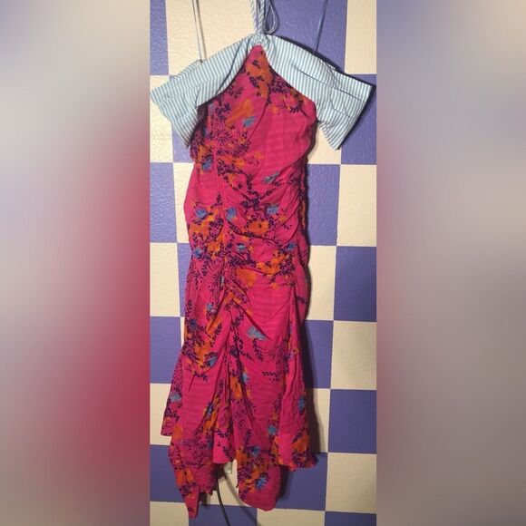 NWT Tanya Taylor Falling Floral Vibrant Silk Virginia Dress - Size 4, MSRP $595 - Picture 3 of 7